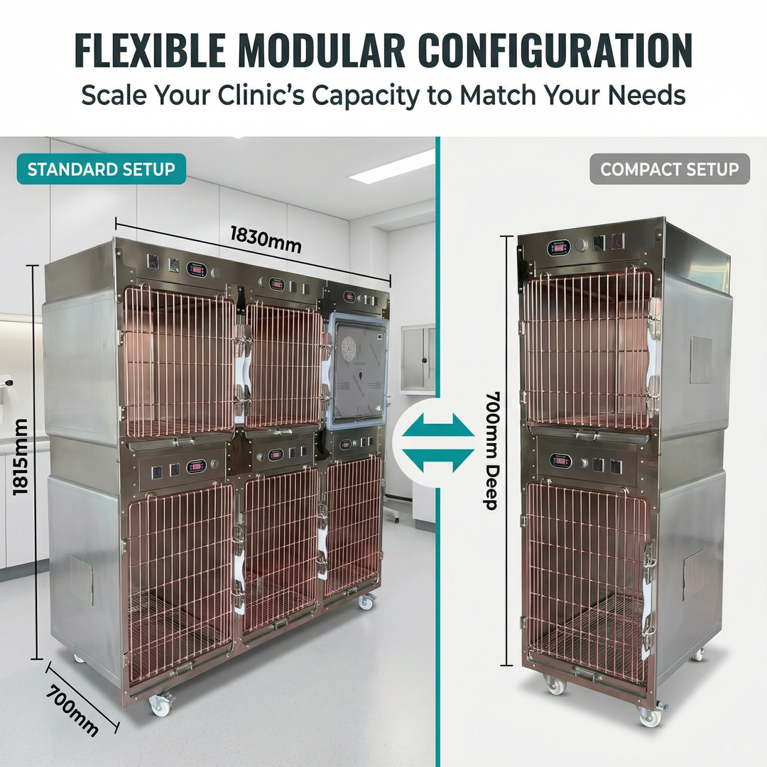 Premium Feline Respiratory Aid: Spacious, Portable, Vet-Approved Oxygen Cage for Dogs for Enhanced Recovery & Comfort.