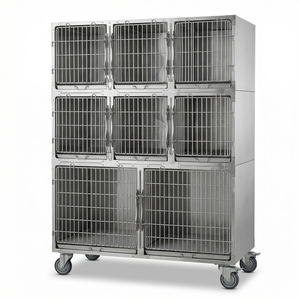 Heavy Duty Metal Wire Crate with Removable Tray and Double Door for Indoor and Outdoor Use Dog and cat Cage Large Size