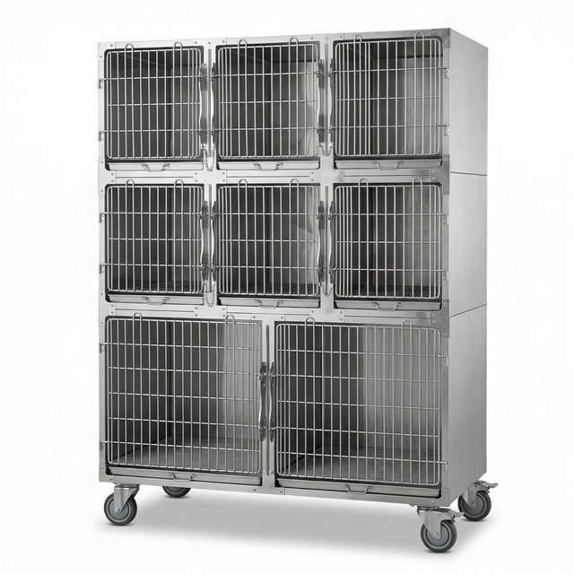 Heavy Duty Metal Wire Crate with Removable Tray and Double Door for Indoor and Outdoor Use Dog and cat Cage Large Size