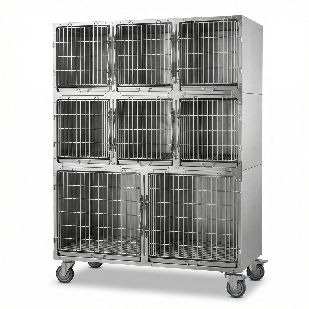 Heavy Duty Metal Wire Crate with Removable Tray and Double Door for Indoor and Outdoor Use Dog and cat Cage Large Size
