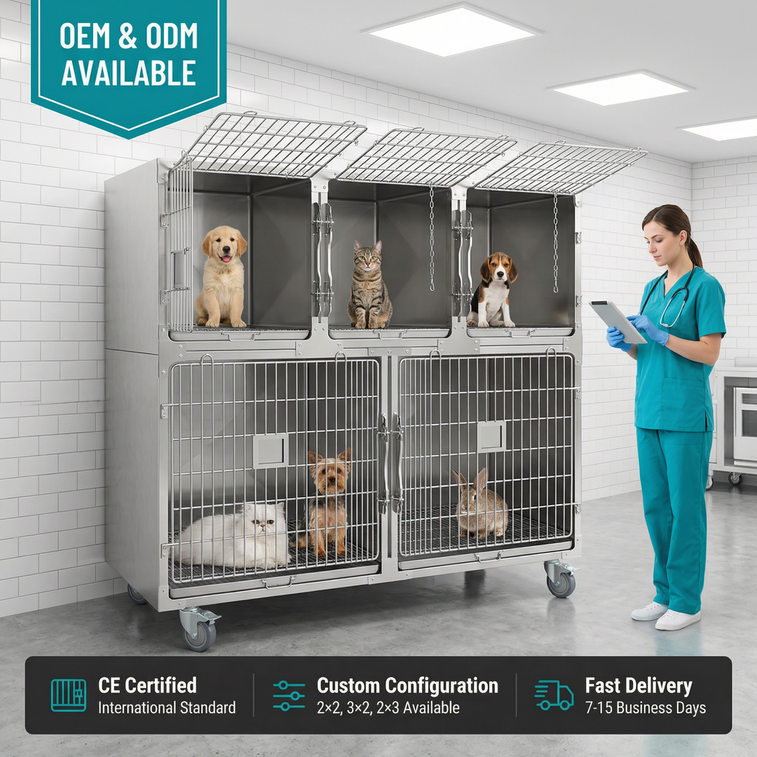 Heavy Duty Commercial Grade Vet Enclosure Pet Cages Dog Kennel with Secure Locking System for Comfortable Pet Recovery