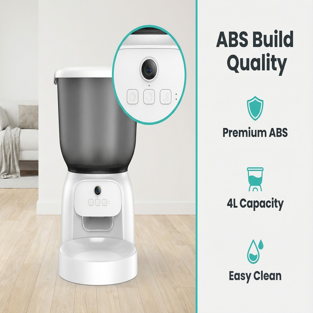 Best Quality Pet Feeder with Camera Gravity Feed Large Capacity 8L Stainless Steel up to 4 Meals Per Day