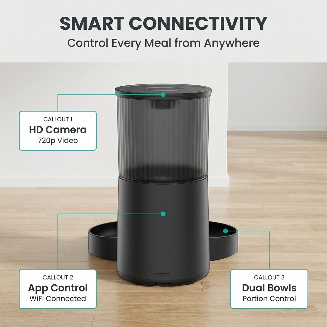 Best Quality Rfid Pet Feeder Portion Control Programmable Schedule 3L Food-Grade Material Tuya Smart App LED Display