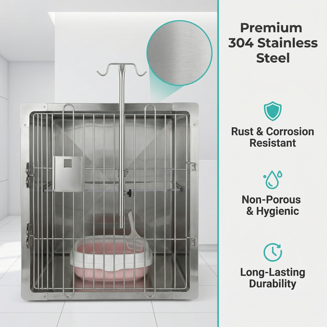 Heavy Duty Metal Wire Crate with Secure Double Door and Dog Cage for Small Dog Removable Tray for Indoor Puppy Training