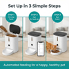 Upgraded Automatic Pet Feeder Battery Backup Remote Monitoring Single Bowl Wall-Mountable Freshness Lock