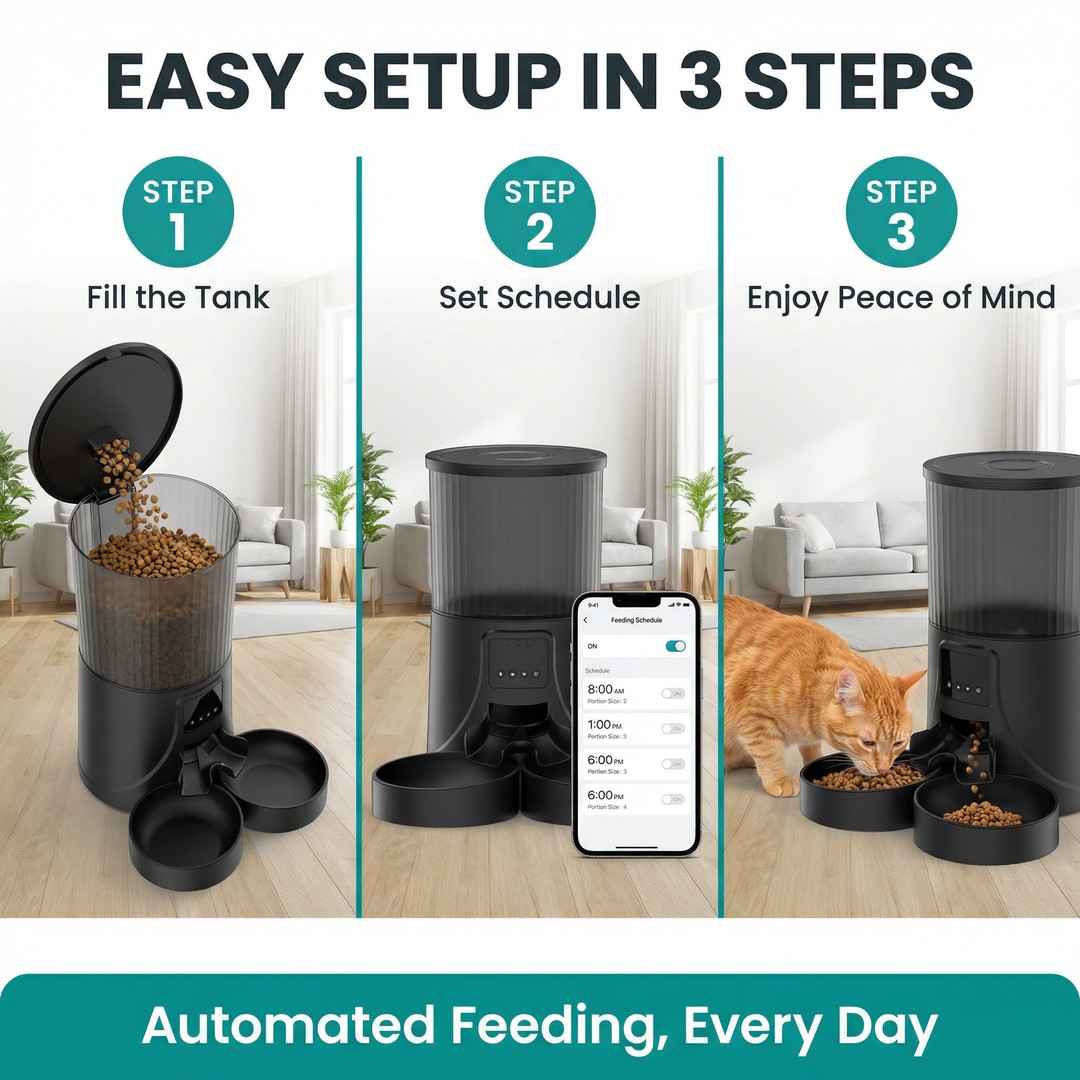 Best Quality Rfid Pet Feeder Portion Control Programmable Schedule 3L Food-Grade Material Tuya Smart App LED Display