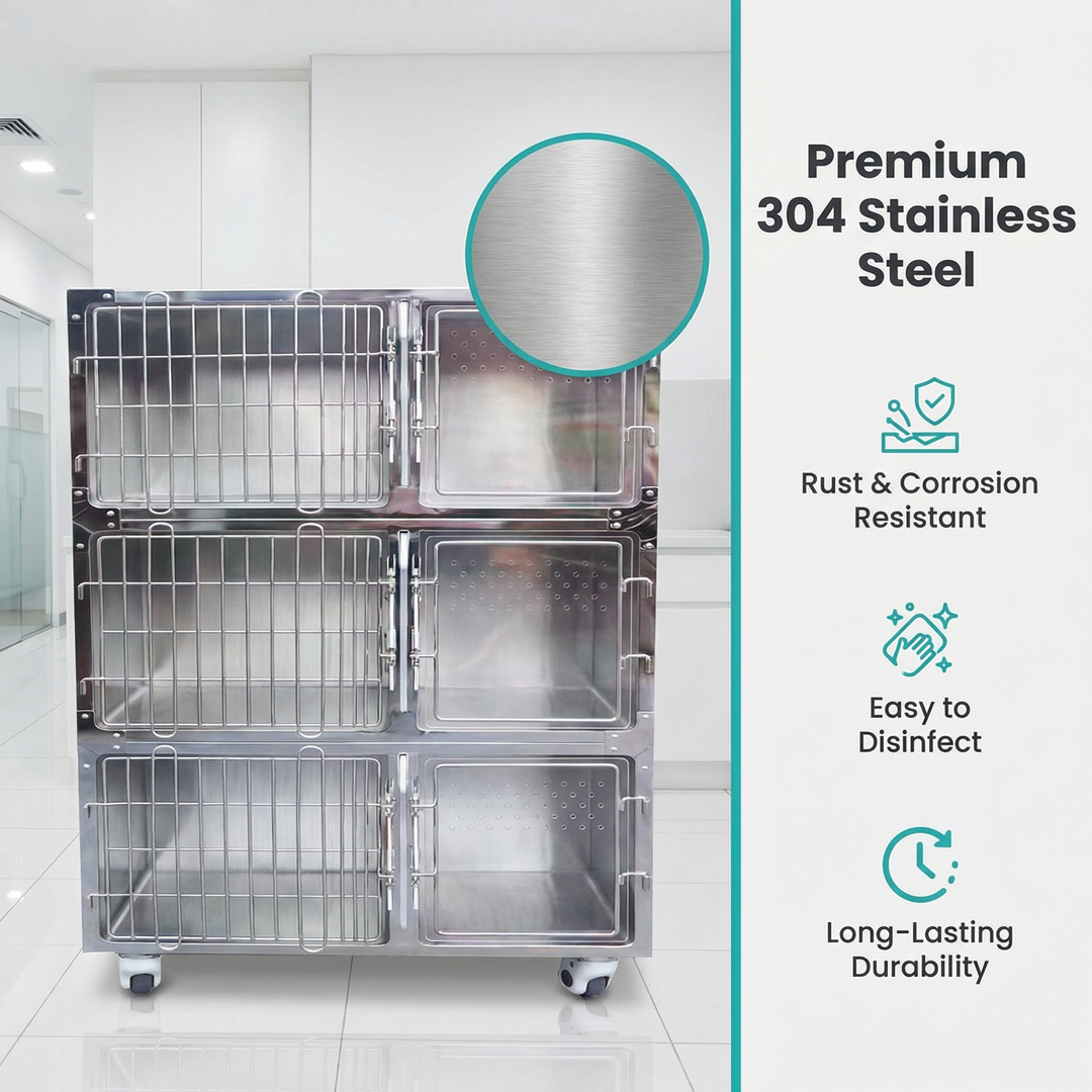 Multi-level Indoor Stainless Steel cat Cage House with Hammock and Ladder for Kittens and Small Pets to Play Rest Sleep