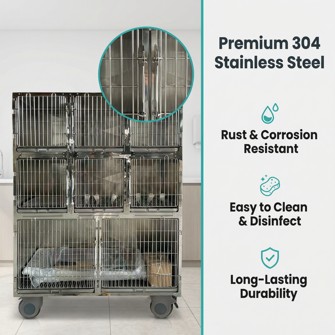 Heavy Duty Metal Wire Crate with Removable Tray and Double Door for Indoor and Outdoor Use Dog and cat Cage Large Size