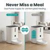 Upgraded Automatic Pet Feeder Battery Backup Remote Monitoring Single Bowl Wall-Mountable Freshness Lock