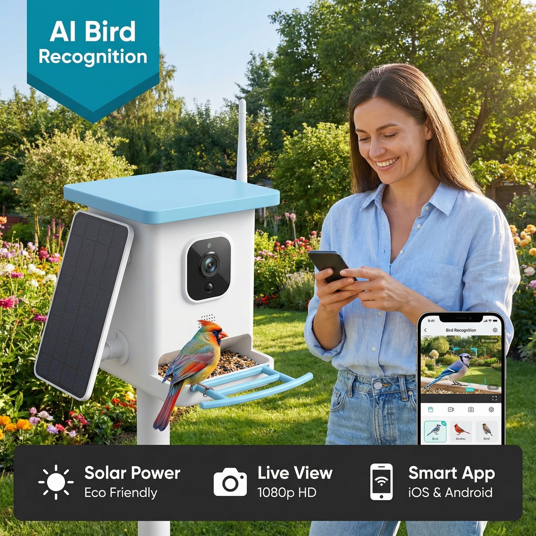 New Arrival 2026 Automatic Pet Feeder with Camera Dual Power Supply Battery Backup 6L Transparent Window LED Display