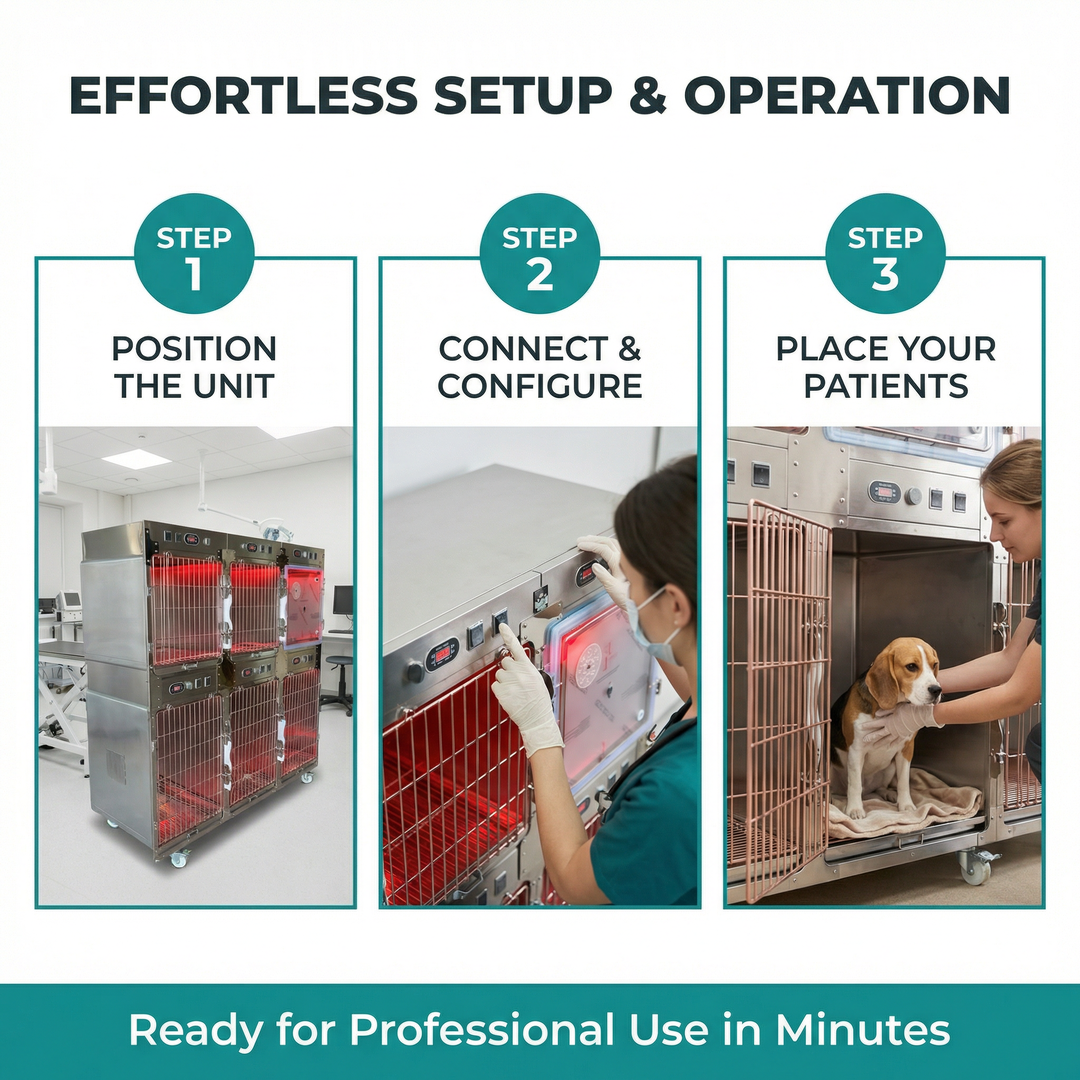 Premium Feline Respiratory Aid: Spacious, Portable, Vet-Approved Oxygen Cage for Dogs for Enhanced Recovery & Comfort.