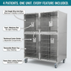 Heavy Duty Commercial Grade Vet Enclosure Stainless Cage for Dogs with Secure Locking System for Routine Animal Boarding