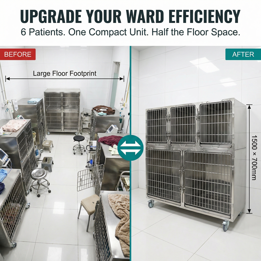 Heavy Duty Commercial Grade Vet Enclosure Pet Cages Dog Kennel with Secure Locking System for Comfortable Pet Recovery