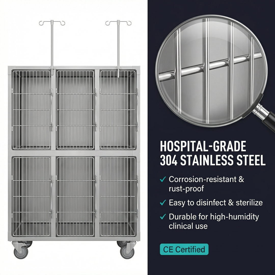 Premium Cage Chien Inox Dotée D'une Construction Durable Et D'un Espace Confortable Pour Animaux Pour De Meilleurs Soins