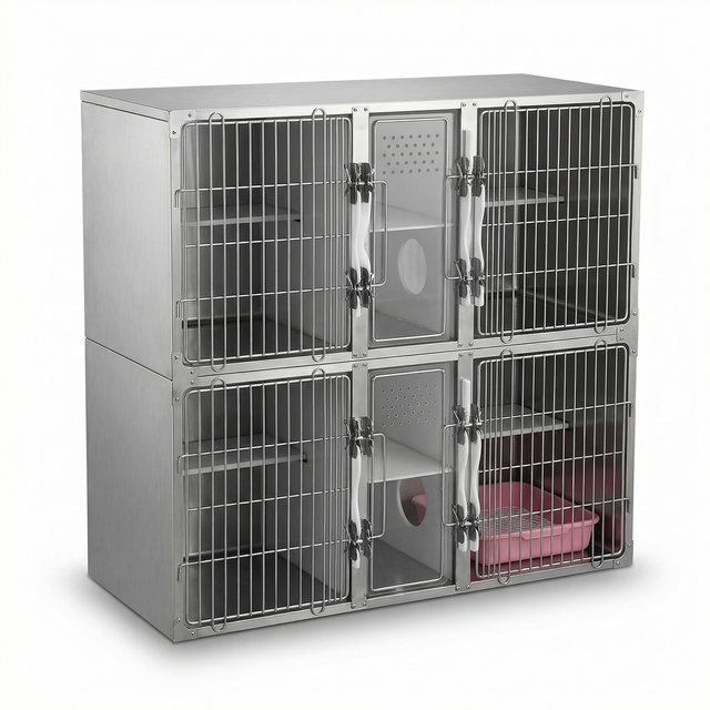 Heavy Duty Foldable Metal Wire Crate with Double Door Removable Tray for Indoor Outdoor Use Pet Cages Dog Kennel Safe