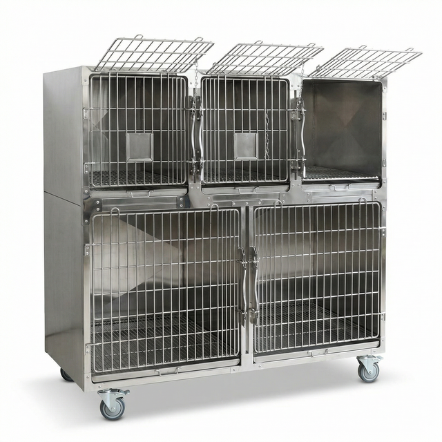 Heavy Duty Commercial Grade Vet Enclosure Pet Cages Dog Kennel with Secure Locking System for Comfortable Pet Recovery