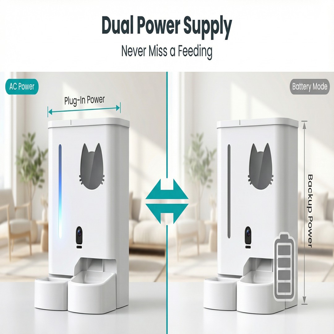 Trending Products 2026 Pet Bowls & Feeders Easy to Clean Night Vision Camera 135oz Eco-Friendly ABS Dual Bowl Design