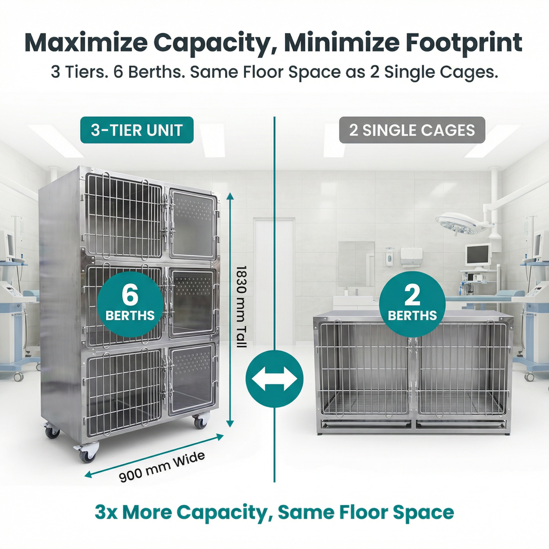 Multi-level Indoor Stainless Steel cat Cage House with Hammock and Ladder for Kittens and Small Pets to Play Rest Sleep