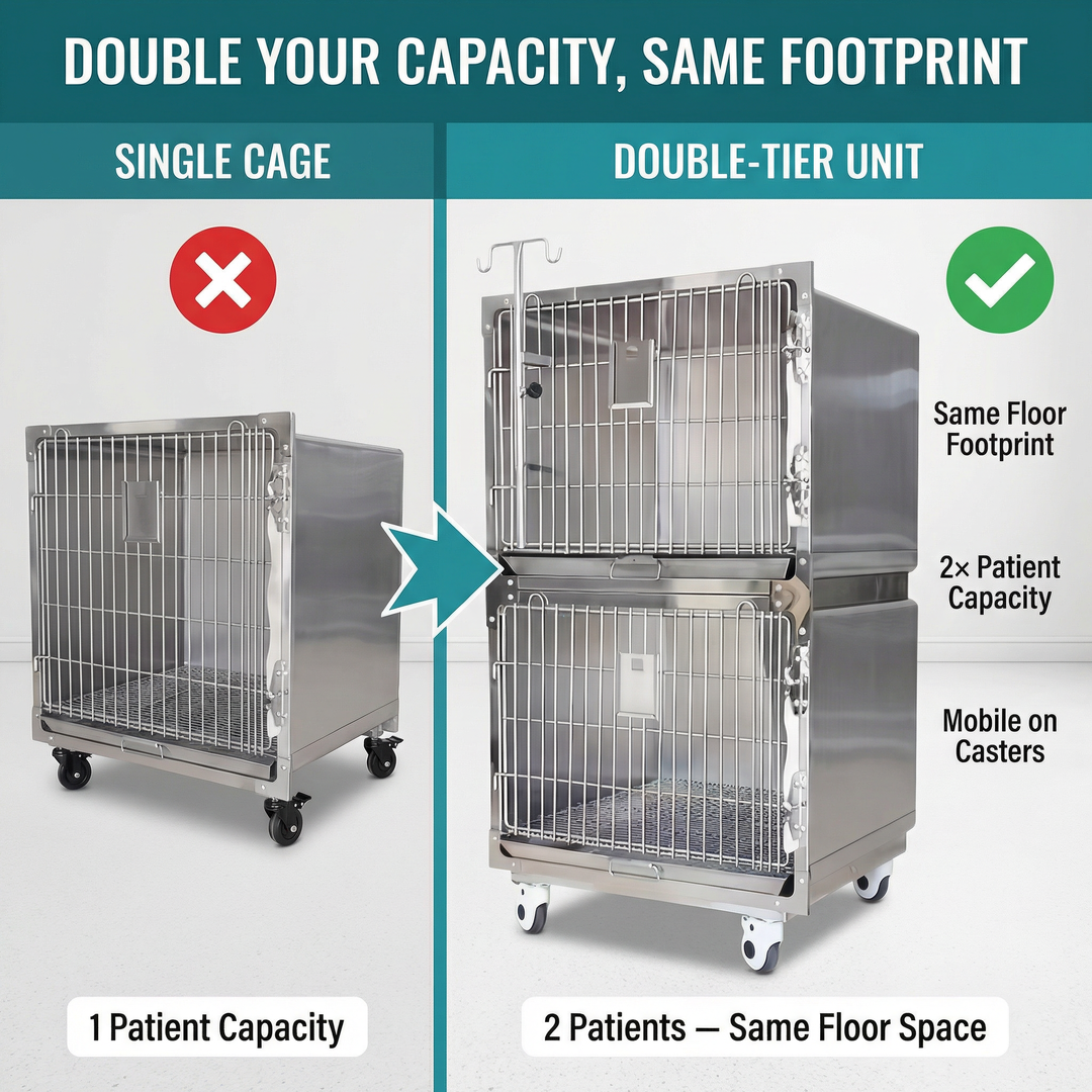 Heavy Duty Commercial Grade Vet Enclosure cat Cage Stainless Steel with Secure Locking System in Modern Animal Hospitals