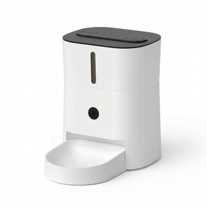 Upgraded Automatic Pet Feeder Battery Backup Remote Monitoring Single Bowl Wall-Mountable Freshness Lock