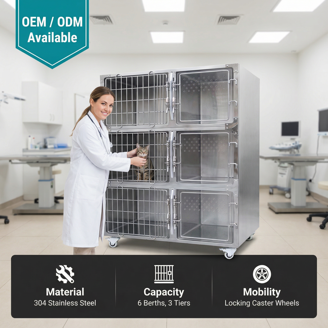 Multi-level Indoor Stainless Steel cat Cage House with Hammock and Ladder for Kittens and Small Pets to Play Rest Sleep