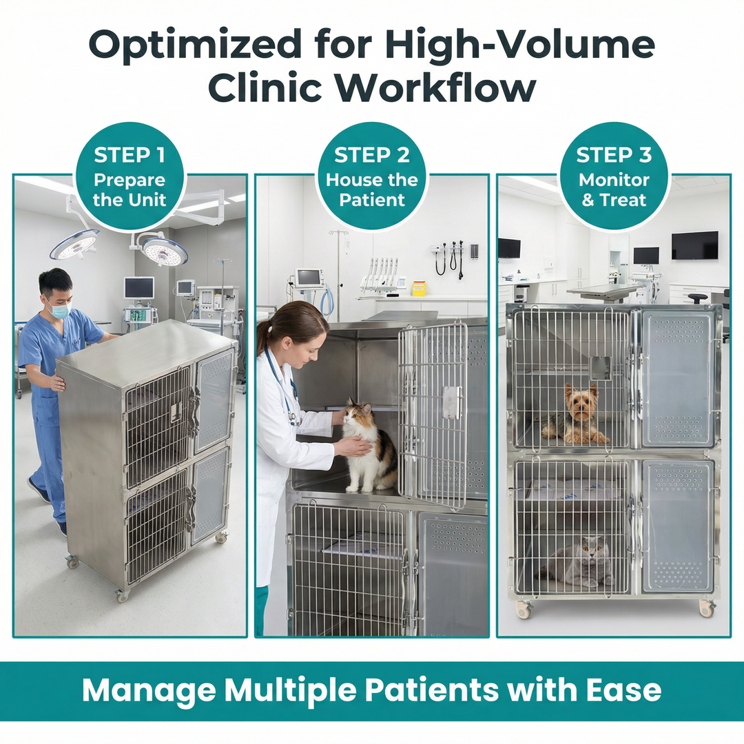 Heavy Duty Foldable Wire Crate with Secure Double Door and Removable Tray for Indoor Outdoor Use Dog Metal Cage for Pets