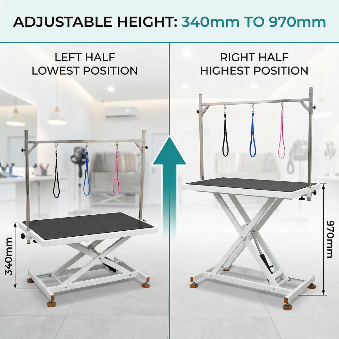 Electric Pet Grooming Table with Durable Design and Adjustable Height for Easy Pet Grooming and Professional Salon Work