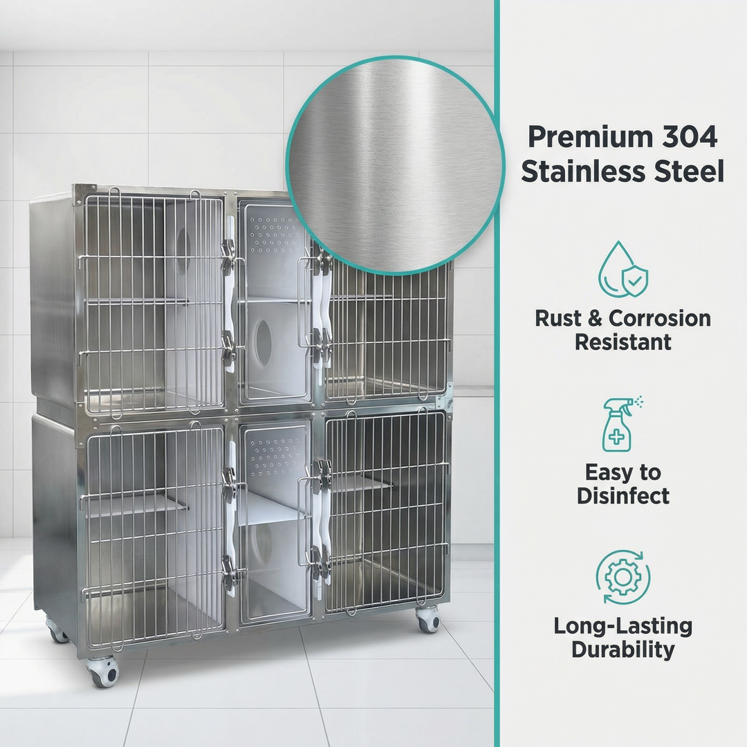 Heavy Duty Foldable Metal Wire Crate with Double Door Removable Tray for Indoor Outdoor Use Pet Cages Dog Kennel Safe