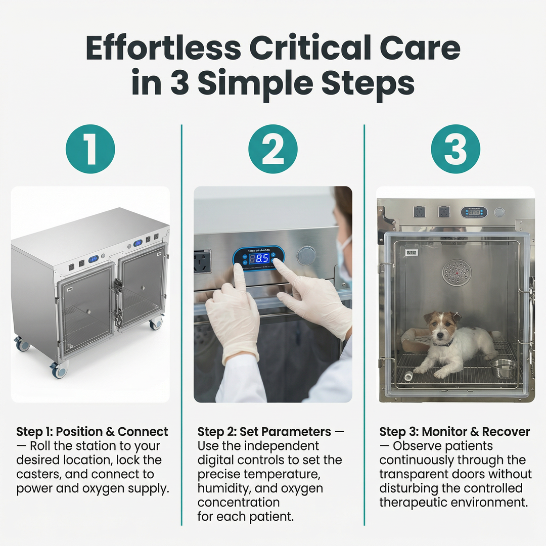 Transparent Acrylic Chamber with Adjustable Flow Meter and Oxygen Cages Veterinary for Cats Dogs Pet Hospital Clinic Use