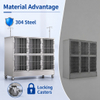 304 Stainless Steel 6 Unit Veterinary Cage Bank