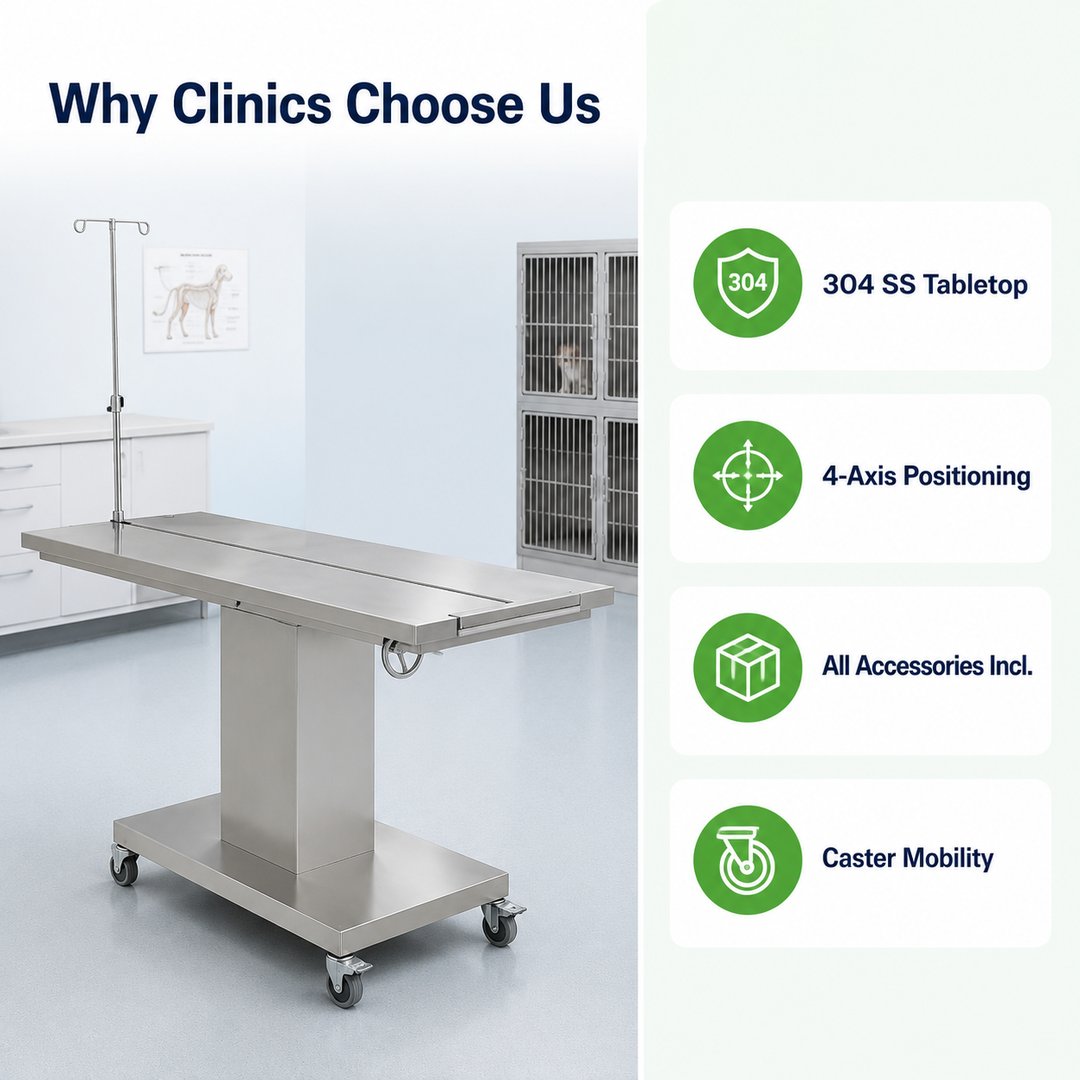 304 Stainless Steel Electric Veterinary Surgical Table