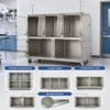 304 Stainless Steel 5-Compartment Veterinary Cage Bank