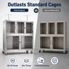 304 Stainless Steel 5-Compartment Veterinary Cage Bank