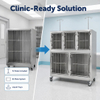 304 Stainless Steel 5-Compartment Veterinary Cage Bank