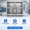 304 Stainless Steel 5-Compartment Veterinary Cage Bank