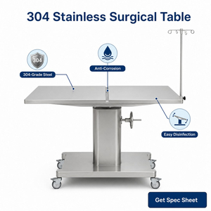 304 Stainless Steel Electric Veterinary Surgical Table
